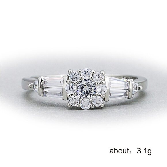 💝Refine Engagement Sun Flower Pure Zircon Rings for Women, EVGG1235 - Picture 2 of 4